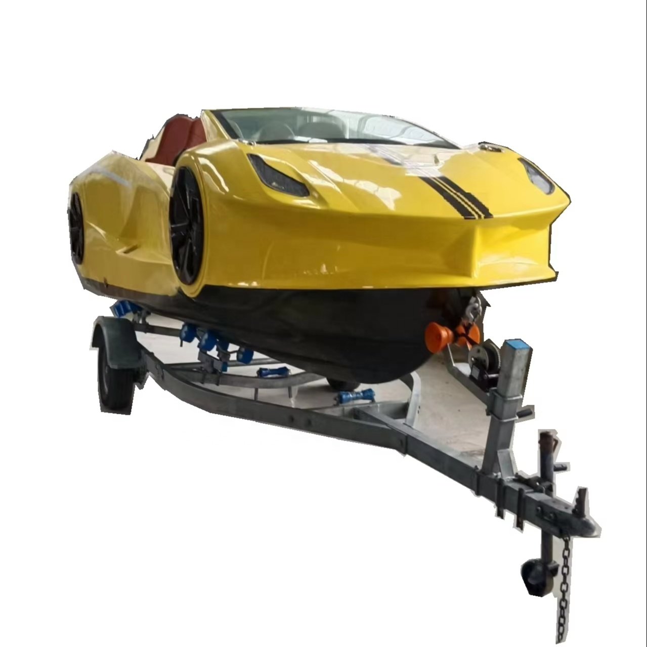 OEM Customized Sports Yacht Car-Shaped Aluminum Boat for Family Entertainment with Outboard Engine